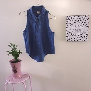 Urban renewal jean button top medium